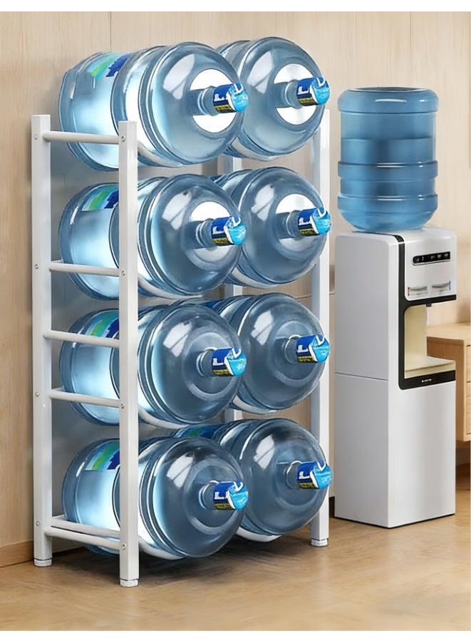 حامل زجاجة ماء، حامل موزع ماء مزدوج الصفوف، رف متين لأباريق تبريد المياه، رف ماء من 4 طبقات للمنزل والمطبخ والمكتب (XM_439W_2) - Image 1